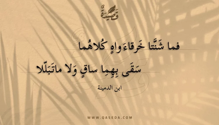 قصيدة فما شنتا خرقاء واه كلاهما