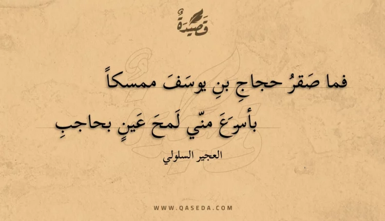 قصيدة فما صقر حجاج بن يوسف ممسكا