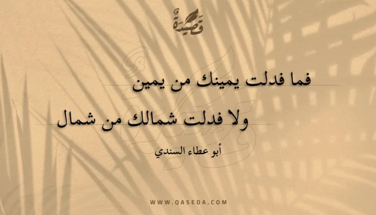 قصيدة فما فدلت يمينك من يمين