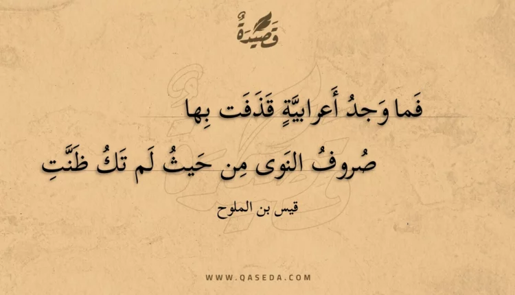 قصيدة فما وجد أعرابية قذفت بها