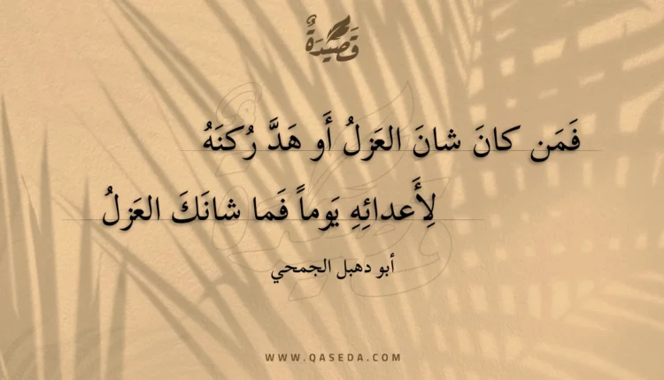 قصيدة فمن كان شان العزل أو هد ركنه