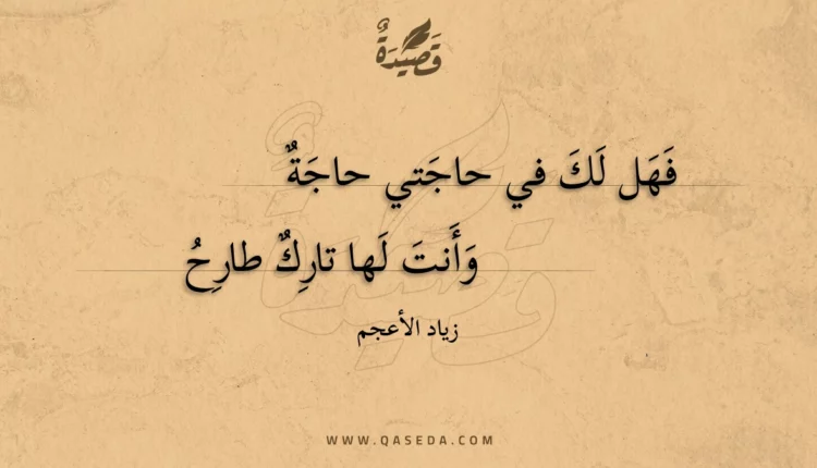 قصيدة فهل لك في حاجتي حاجة