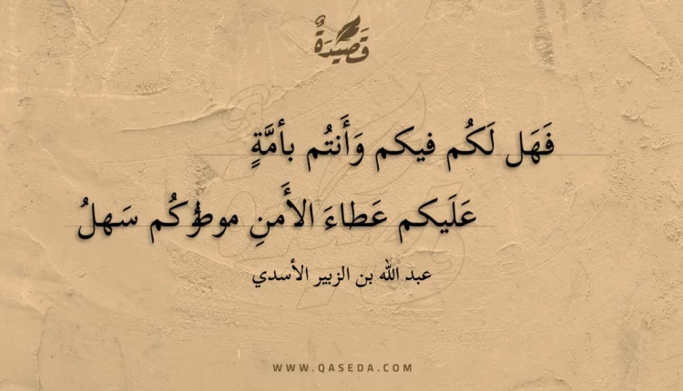 قصيدة فهل لكم فيكم وأنتم بأمة