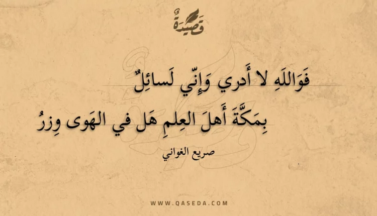 قصيدة فوالله لا أدري وإني لسائل