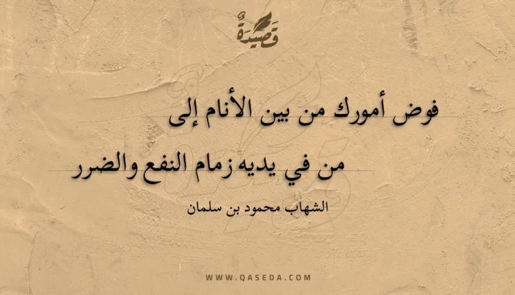قصيدة فوض أمورك من بين الأنام إلى