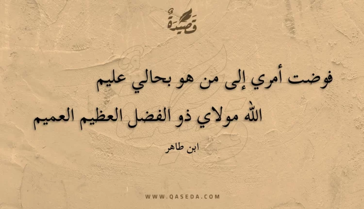 قصيدة فوضت أمري إلى من هو بحالي عليم