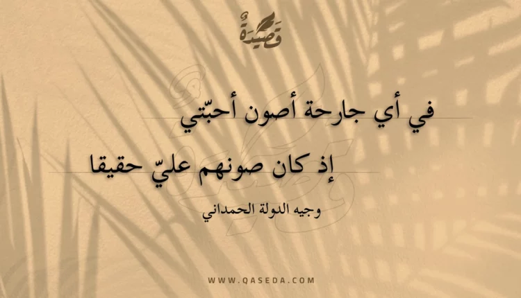 قصيدة في أي جارحة أصون أحبتي