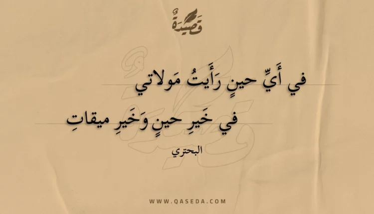 قصيدة في أي حين رأيت مولاتي