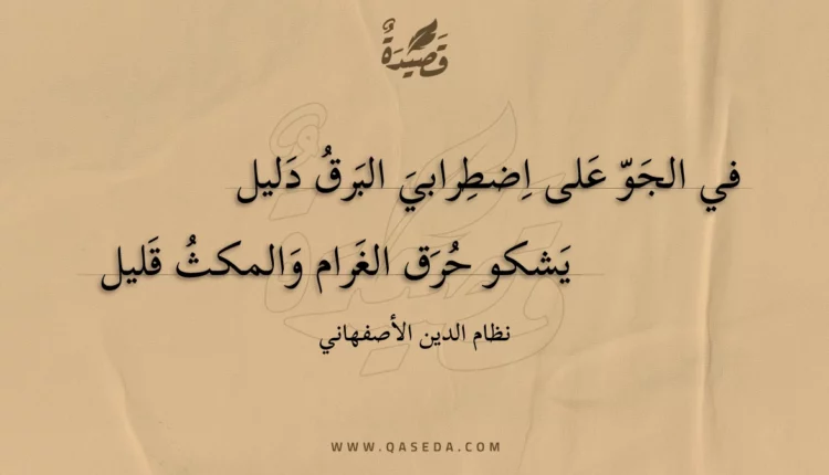 قصيدة في الجو على اضطرابي البرق دليل