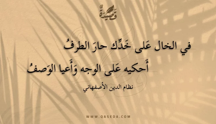 قصيدة في الخال على خدك حار الطرف