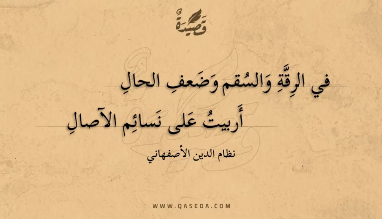 قصيدة في الرقة والسقم وضعف الحال