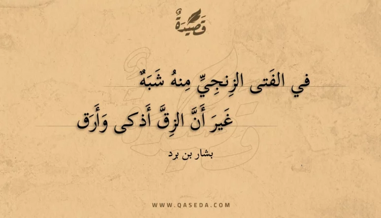 قصيدة في الفتى الزنجي منه شبه