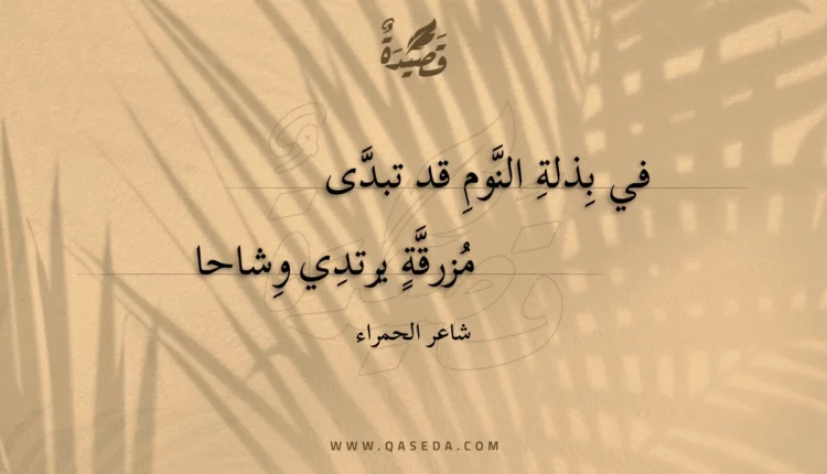 قصيدة في بذلة النوم قد تبدى