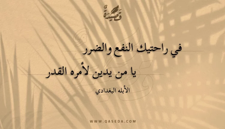 قصيدة في راحتيك النفع والضرر
