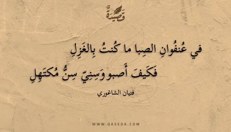 قصيدة في عنفوان الصبا ما كنت بالغزل