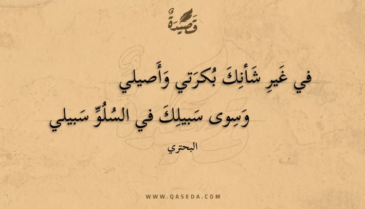 قصيدة في غير شأنك بكرتي وأصيلي