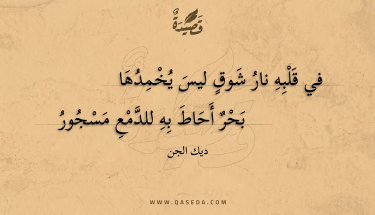 قصيدة في قلبه نار شوق ليس يخمدها