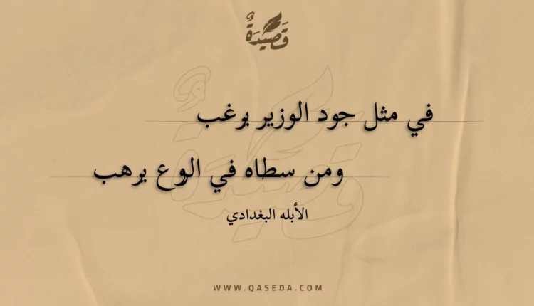 قصيدة في مثل جود الوزير يرغب