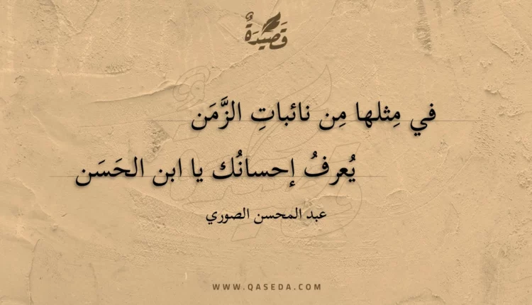 قصيدة في مثلها من نائبات الزمن