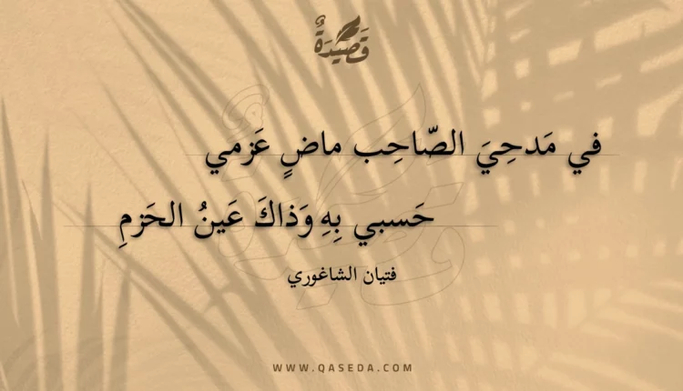 قصيدة في مدحي الصاحب ماض عزمي