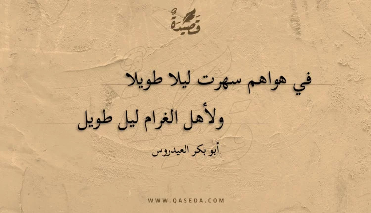 قصيدة في هواهم سهرت ليلا طويلا