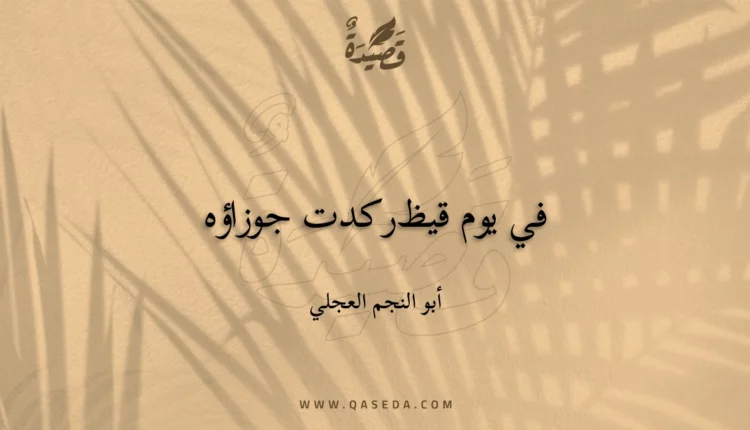 قصيدة في يوم قيظ ركدت جوزاؤه
