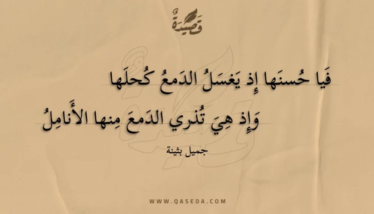 قصيدة فيا حسنها إذ يغسل الدمع كحلها