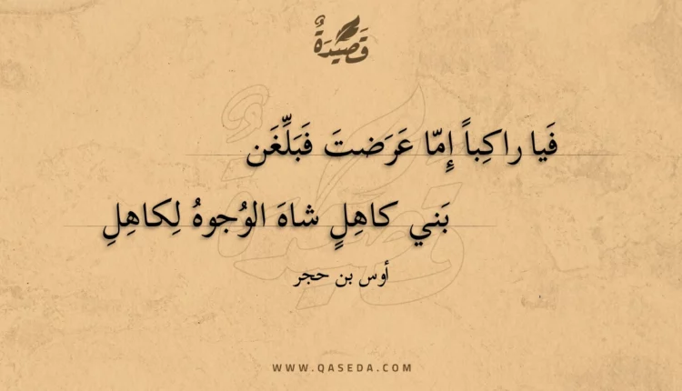 قصيدة فيا راكباً إما عرضت فبلغن