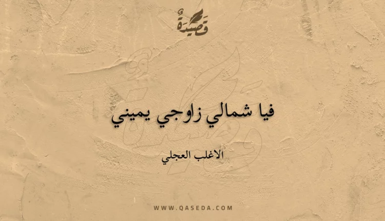 قصيدة فيا شمالي زاوجي يميني