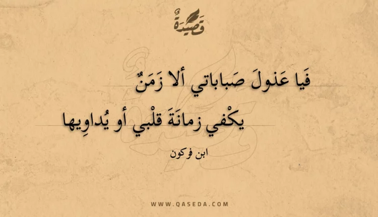 قصيدة فيا عذول صباباتي ألا زمن