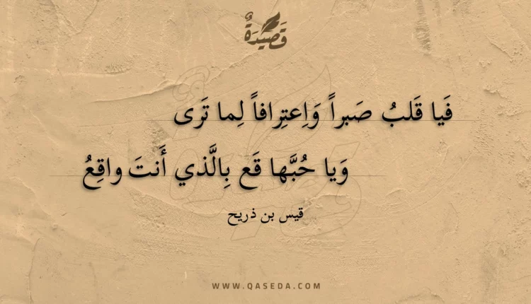 قصيدة فيا قلب صبرا واعترافا لما ترى