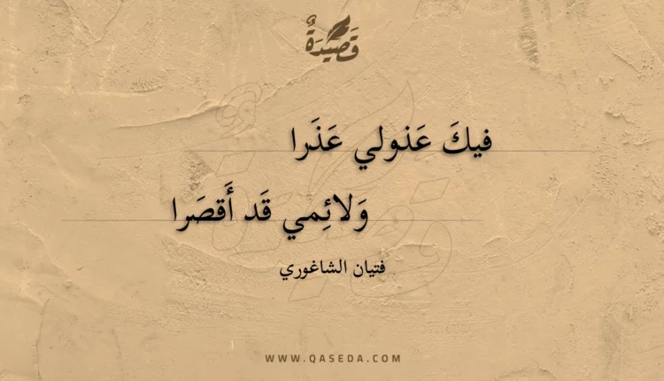 قصيدة فيك عذولي عذرا