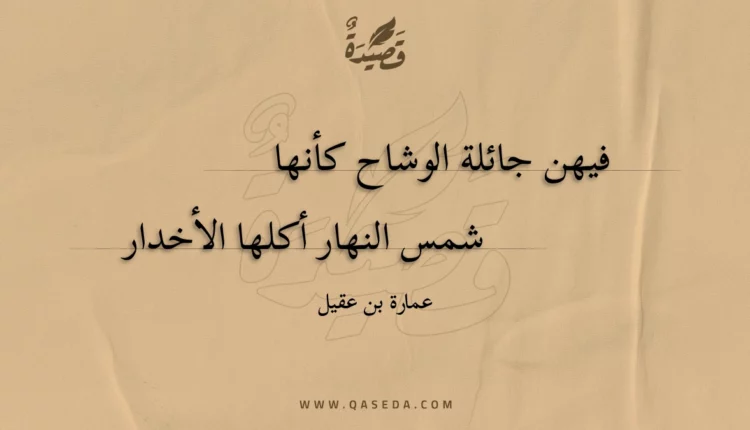 قصيدة فيهن جائلة الوشاح كأنها