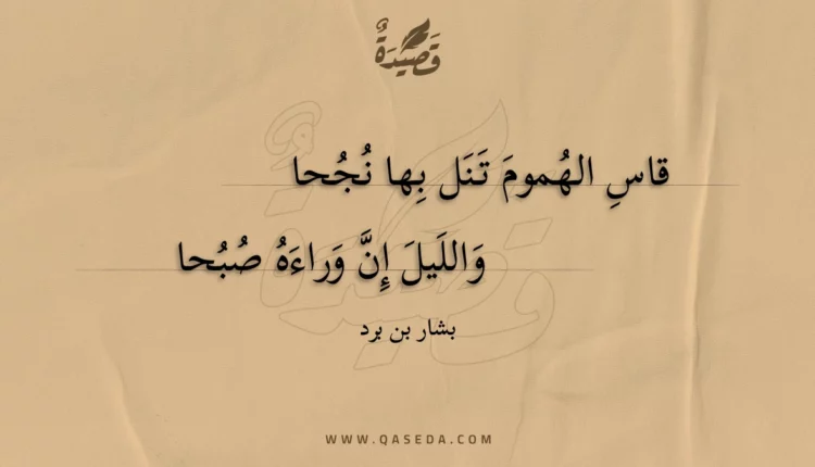 قصيدة قاس الهموم تنل بها نجحا
