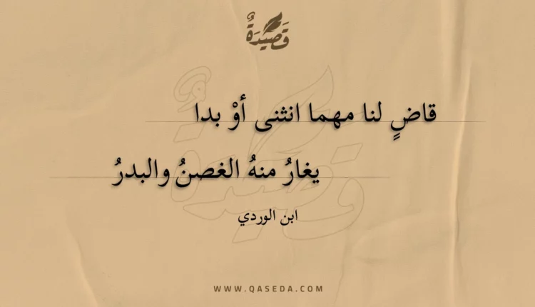 قصيدة قاض لنا مهما انثنى أو بدا