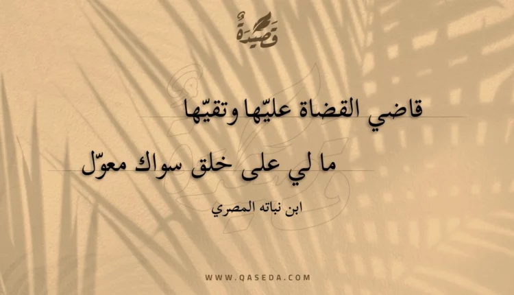 قصيدة قاضي القضاة عليها وتقيها