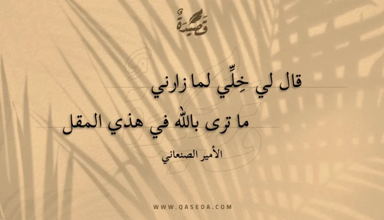 قصيدة قال لي خلي لما زارني