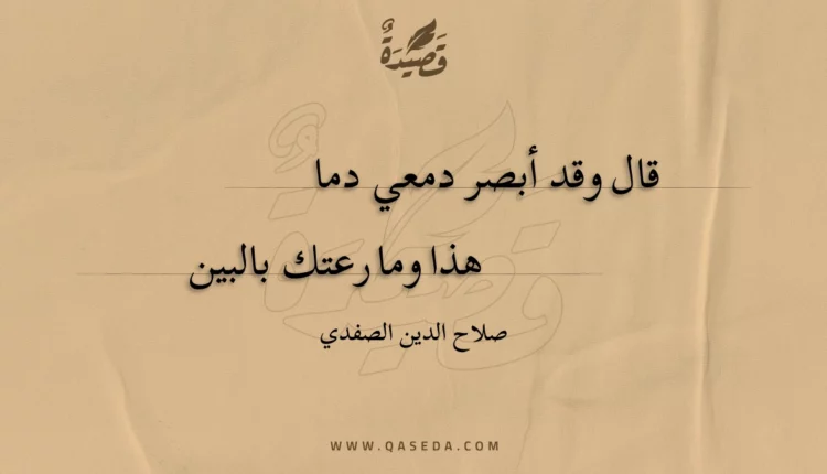 قصيدة قال وقد أبصر دمعي دما