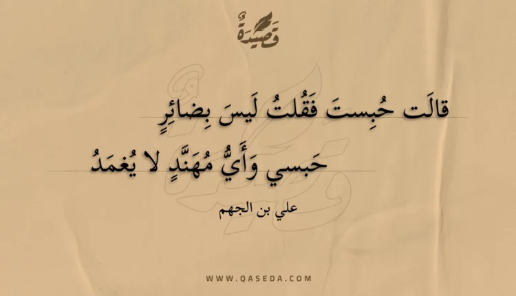 قصيدة قالت حبست فقلت ليس بضائر