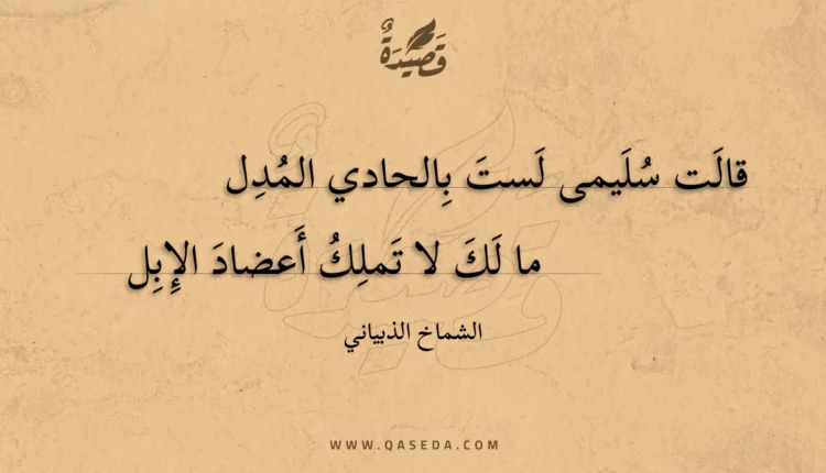 قصيدة قالت سليمى لست بالحادي المدل