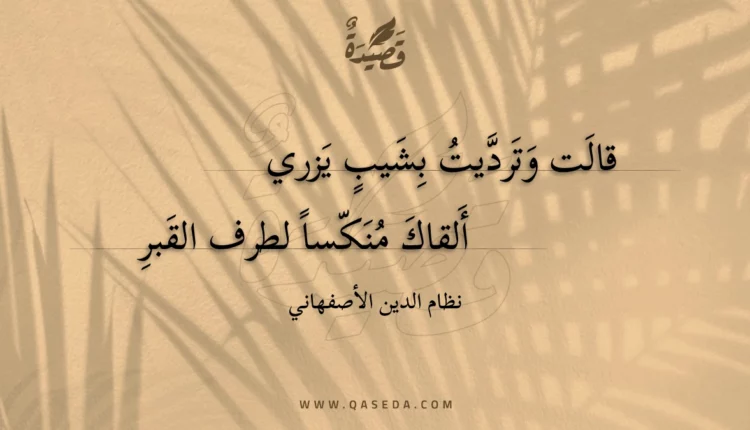 قصيدة قالت وترديت بشيب يزري