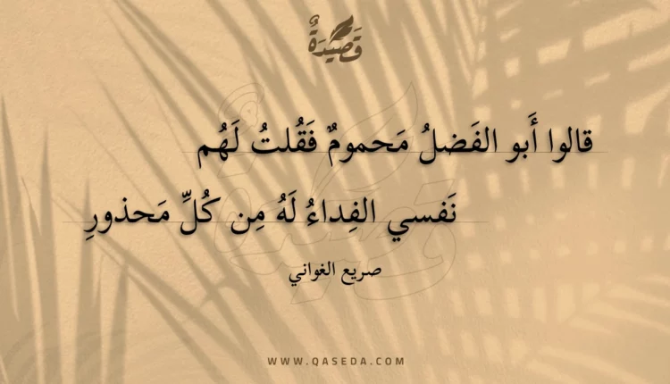 قصيدة قالوا أبو الفضل محموم فقلت لهم