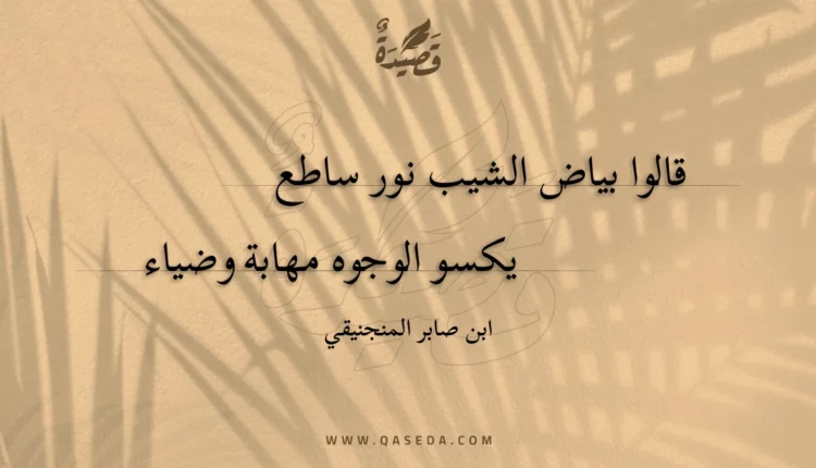 قصيدة قالوا بياض الشيب نور ساطع