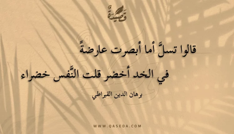 قصيدة قالوا تسل أما أبصرت عارضة