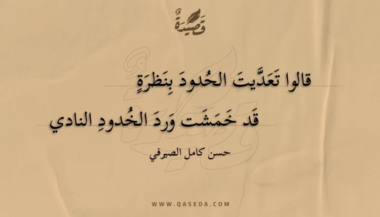 قصيدة قالوا تعديت الحدود بنظرة