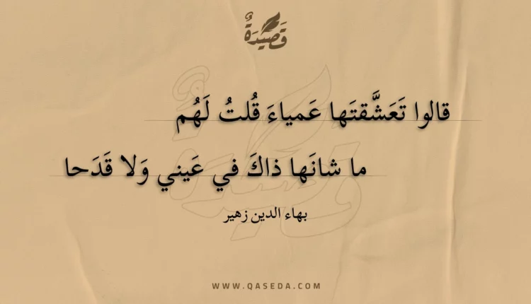 قصيدة قالوا تعشقتها عمياء قلت لهم