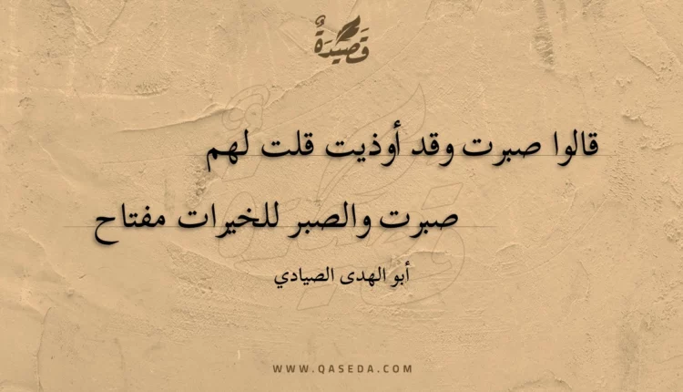 قصيدة قالوا صبرت وقد أوذيت قلت لهم