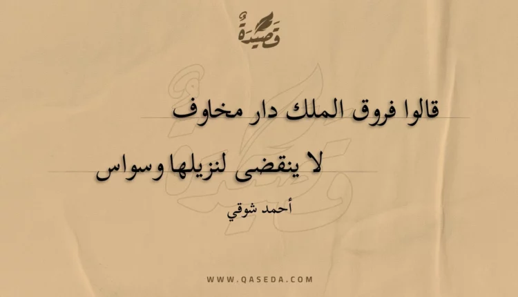 قصيدة قالوا فروق الملك دار مخاوف