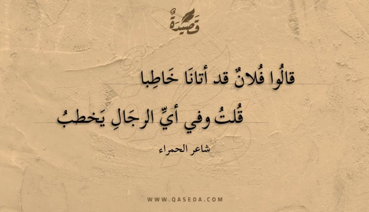 قصيدة قالوا فلان قد أتانا خاطبا