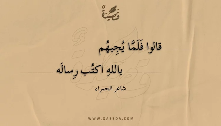 قصيدة قالوا فلما يجبهم